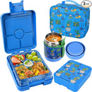 Bento Lunch Box Set With 10oz Soup Thermo, Leak-proof Lunch Containers with 4 Compartment, Kids Hot Thermo Food Jar/Insulation Lunch Bag, Food Containers for School（Dinosaur） by TinyTreasures Baby Boutique