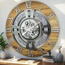 The Gears Clock Real Moving Gear Wall Clock England Line (Wood & Stone, 24 inches (60 cm)) by CozyNest Decor
