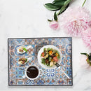 Spsyrine Serving Tray with Handles, Plastic Decorative Tray for Coffee Table, Living Room, Home Decor,Boho by CozyNest Decor