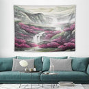 Japanese Tapestry, Red Plum Blossom Mountain Tapestry, Asian Japanese Wall Tapestry, Nature Landscape Tapestries for Bedroom Living Room Decor 80"x60" by CozyNest Decor