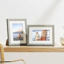 Vittanly 6x8 Picture Frames Set of 9, Shatter Resistant Plexiglass, Display 4x6 Pictures with Mat or 6x8 without Mat, Photo Frames for Wall or Tabletop, Engineered Wood, Grey by CozyNest Decor