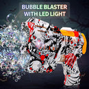 2 Pack Bubble Guns for Kids, Rechargeable LED Light Up Graffiti Bubbles Machine Blower with 2 Bottles Refill Solution for Kids 4-8, Bubble Makers Blaster for Toddlers by TinyTreasures Baby Boutique