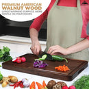 Handcrafted Walnut Wood Cutting Board 12x8, Non Toxic Kitchen Chopping Board with Juice Groove Charcuterie Serving Board, Eco & Knife Friendly Small Wooden Cutting Boards for Kitchen, Restaurant Use by CozyNest Decor