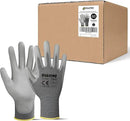 DULFINE Safety Work Gloves for Men PU Coated 60 Pairs Bulk Pack,Grey Seamless Knit Glove with thin Polyurethane Coated Smooth Grip on Palm & Fingers,Ideal for General Duty Work (Extra Large) by GreenHaven Gardens