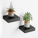 BAMEOS Small Floating Shelves for Wall, Small Black Shelf 5.9 * 5.7 Inch Display Ledges for Decor, Mini Shelf for Wall, Black by CozyNest Decor