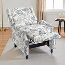 UIXE Floral Pushback Recliner Chairs Set of 2, Fabric Upholstered Armchair Push Back Accent Chair for Living Room, Rivet Trim Club Chair Home Theater Single Sofa Reading Seat - Blue Plants by CozyNest Decor