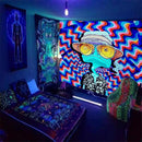 ADDWel Blacklight Frog Tapestry, Hippie Alien Tapestry Glow In The Dark, UV Reactive Black Light Upright Posters Wall Hanging for Bedroom Dorm Living Room Backdrop Decor by CozyNest Decor