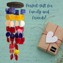 Bellaa 24872 Wind Chimes Outdoor, Garden Decorations, Musical, Indoor/Outside Windchimes, Beach, Ocean Breeze, Gifts for Mom, Gift for All Occasions, Sea Glass Shells Wood Red Blue Yellow White by CozyNest Decor