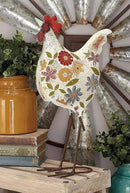 Deco 79 Metal Rooster Decorative Garden Sculpture Indoor Outdoor Distressed Standing Garden Statue with U Shaped Feet, Outdoor Sculpture 10" x 5" x 17", Cream by GreenHaven Gardens
