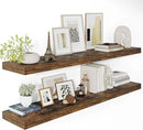 12" Deep Floating Shelves for Wall 48 Inches Long, Heavy Duty Wall Shelves for Bedroom Bathroom Kitchen Laundry Room, Farmhouse Rustic Shelves for Home Decor, 48" X 12" X 2" Set Of 2, Rustic Brown by CozyNest Decor