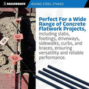 Sandbaggy Round Steel Concrete Form Stakes with Nail Holes - Rust Resistant Coating - Removable, Reusable (25, 3/4 in X 48 in) by CozyNest Decor