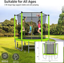 Upgraded 16FT 15FT 14FT 12FT 10FT 8FT Trampoline Outdoor with Basketball Hoop and Net, Capacity for 4-6 Kids and Adults by TinyTreasures Baby Boutique