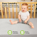 Waterproof Crib Mattress Protector Cover Fitted - 2-Pack Quiet Baby Crib Mattress Pad Sheets, 52" x 28" Soft Quilted Cotton Baby Sheet, Machine Washable, Easy Fit, Durable (Pearl Gray/Mavy) by TinyTreasures Baby Boutique