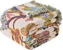 100% Muslin Throw Blanket for Couch, Butterfly and Floral Double Embroidery Fall Throw Blanket 60"x80" for Sofa, Chair, Woven Cotton Reversible Mexican Blanket by CozyNest Decor