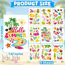 9 Sheets Summer Window Clings, Double Sided Summer Window Clings for Glass Windows, Hello Beach Decals, Sun Watermelon Pattern Stickers for Home Office Accessories Decorations by CozyNest Decor