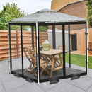 ShowyLive 12x12 Patio Umbrella Mosquito Netting with Zipper 4 Doors & 8 Weight Bag - Adjustable Polyester Mesh Bug Screen for Outdoor Umbrellas, Garden, Patio Tables (Black) by GreenHaven Gardens