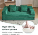 Convertible Sleeper Sofa Bed, Compression Folding Sofa with Pillow, No Assembly Required, Shape Frame, Floor Sofas Lounge Couch for Living Room, Bedroom, Small Spaces(Corduroy, 77''W, Dark Green) by CozyNest Decor