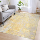 Nursery Rug for Baby Girl, 5x7 Gold Washable Rugs for Living Room Bedroom Dorm Non Slip, Stain Resistant Neutral Carpet Low Pile for Classroom, Dining Room, Kids Playroom by TinyTreasures Baby Boutique