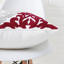 HWY 50 Burgundy Red Decorative Throw Pillow Covers 18x18 Inch, Pack of 2 Embroidered Cotton Farmhouse Cushion Cover Pillow Case for Sofa Couch Living Room Bed Bedroon, Accent Geometric by CozyNest Decor