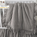 Brandream Baby Crib Bedding Set for Girls Boys Gender Neutral Boho Bohemian Farmhouse Chic Ruffle 6-Piece Nursery Bedding Set - 100% Washed Cotton Gray Grey by TinyTreasures Baby Boutique