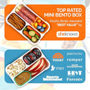 MINI Lunch-Box Snack Containers for Kids | SMALL Bento-Box Portion Container | Leak-proof Boxes for School Work Travel | Best for Adults Boys or Girls | Blue + Orange Set of 2 by TinyTreasures Baby Boutique