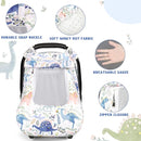 Pea Pod Car Seat Cover Baby Boy, Infant Car Seat Canopy Covers for Newborn with 2 Layers Windows of Breathable Mesh Fabric, Lightweight Polyester/Soft Minky Dot Backing by TinyTreasures Baby Boutique