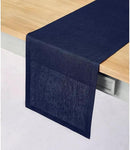 Solino Home Linen Navy Table Runner 90 Inches Long - 100% Pure Linen 14 x 90 Inch Table Runner for Dining, Fall, Autumn, Thanksgiving - Fete by CozyNest Decor
