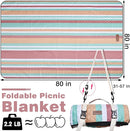 Waterproof Picnic Blanket 80" x 80" in Portable with Carry Strap for Beach Mat or Family Outdoor Camping Party, Park Blanket for Grass Park, Hiking, Travel, Concerts (Orange&Brown, 80" x 80") by TinyTreasures Baby Boutique