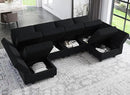 Belffin Modular Reversible Sectional Sofa U Shaped Couch with Storage Seat with Chaise Velvet Black by CozyNest Decor