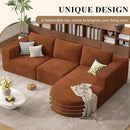 Modular Sectional Sofa with L-Shape Chaise,Cloud Sectional Modern Sleeper Couch with Deep Seat,Sponge Compression Sofas No Assembly Required(Brown-Corduroy Fabric) 1PCS by CozyNest Decor