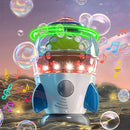 Rocket-Shaped Bubble Machine for Kids & Pets - Dual Powerful Bubble Outlets, Automatic 360° Rotation, Adjustable LED Lights & Music – Ideal for Indoor/Outdoor Birthday Parties by TinyTreasures Baby Boutique