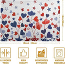 Red Blue Heart Stars 4th of July Placemats Set of 4 Patriotic America Independence Memorial Day Linen Table Mats 12x18 Inch Washable Place Mats for Party Kitchen Dining Outdoor Indoor Decor by CozyNest Decor