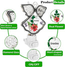 KY&BOSAM Night Light Grandma Stained Glass Angel Night Lights Plug Into Wall with Real Flower in Glass and Metal Charm Night Light for Nursery Bedroom Bathroom Accent Lite Elegant Home Decoration by GreenHaven Gardens