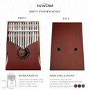 Kalimba Thumb Piano 17 Keys, Portable Mbira Finger Piano Gifts for Kids and Adults Beginners by TinyTreasures Baby Boutique