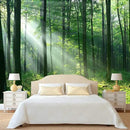 WFBHUA-Green Woodland Wallpaper Mural Foggy Forest Tree Wallpaper Nature Landscape Wall Murals for Bathroom Living Room (Not Peel and Stick) by CozyNest Decor