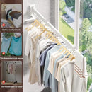 Clothes Drying Rack,Laundry Drying Rack Wall Mount, Wall Mounted Clothes Rack,Retractable,Collapsible(Tri-Fold),Drying Rack Clothing,can Fold Upward & Left & Right,Space Saver, White Color by CozyNest Decor