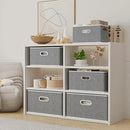 Yawinhe Fabric Storage Baskets, Foldable Closet Organizer for Shelves, Large Boxes with 3 Handles, Canvas Bins for Clothes, Grey, 12.99''Lx9.05''Wx7.87''H, 4-Pack by CozyNest Decor