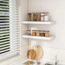 RICHFOCUS 31.5Inch Floating Shelves for Wall 2 Pack Shelves for Bedroom|Kitchen|Bathroom Wall Mounted Rustic Wood Floating Shelf with Invisible Brackets for Books|Storage|Decor, White by CozyNest Decor