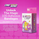 BioSwiss Care Bears Bandages, Unlock The Magic Care Bear Shaped Self Adhesive Bandage, Latex Free Sterile Wound Care, Fun First Aid Kit Supplies for Kids, 100 Count by TinyTreasures Baby Boutique