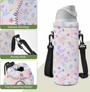 Neoprene Water Bottle Carrier Bag with Adjustable Shoulder Strap for Men Women Walking Hiking,Portable Insulated Holder Case for Stainless Steel/Glass/Plastic Bottles by TinyTreasures Baby Boutique
