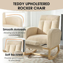 NIOIIKIT Modern Nursery Rocking Chair, Teddy Upholstered Rocking Chair with Footrest, Comfortable Glider Rocker with Side Pocket for Living Room, Bedroom, Nursing Room (Beige) by TinyTreasures Baby Boutique
