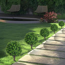 Artificial Topiary Tree with Eucalyptus, Set of 2 Artificial Shrub Bushes with Ground Spike, Fake Evergreen Tree for Porch, Artificial Plants for Outdoor Planters Indoor UV Resistant by CozyNest Decor