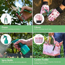 Gardening Tools of 9 Pieces | Stainless Steel Heavy-Duty Gardening Hand Tools with a Delicate and Durable Storage Bag and Anti-Slip Rubber Gloves | Pink by GreenHaven Gardens