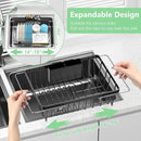 LEMIKKLE Roll Up Dish Drying Rack, Over The Sink Dish Drainer Rack, Foldable Sink Drying Rack, Anti-Slip Silicone Wrapped Dish Drainer for Kitchen Counter by CozyNest Decor