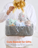 KALLAX Small Woven Basket, 13.5 x 9.5 x 5 Inches, Storage Basket for Organizing, Cute Small Rope Shelf Closet Cube Storage Bins Baskets for Shelves, Dog Toy Gift Baskets Empty, 3 Pack Mixed Black by TinyTreasures Baby Boutique