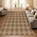 Lahome Checkered Easy Jute Indoor Outdoor Rug, 5x7 Area Rugs for Living Room Nature Large Dining Room Carpet, Washable Non Slip Indoor Outdoor Carpet for Home Office Bedroom Backyard Patio by CozyNest Decor