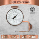 4-Inch Copper Outdoor Thermometer - Analog Temperature Gauge for Patio, Greenhouse and Garage. Decorative, Weather-Resistant, Solid Brass Swivel Design (4inch Thermo&Hygrometer) by GreenHaven Gardens