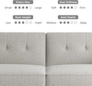 89” Futon Sofa Bed, Linen Comfy Futon Couch Bed with 2 Square Pillows, Convertible Sleeper Sofa with Adjustable Backrest& Armrests, Modern Loveseat Sleeper for Living Room, Bedroom, Light Gray by CozyNest Decor