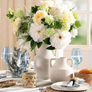 Mitt&Ditt Ceramic Flower Vase with Handles, 8 inch Tall Off-White Vase, Decorative Terracotta Vases, Farmhouse Rustic Pottery Vases for Home Decor, Living Room, Table by CozyNest Decor