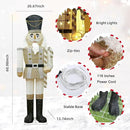 61Inch Nutcracker Christmas Decor Outdoor with LEDs 5 Feet Lighted Large Nutcracker Lighted Christmas Decorations Outdoor with Stakes & Zip Ties for Xmas Yard, Porch, Lawn by CozyNest Decor